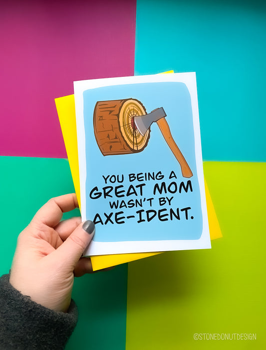Axe Throwing Lumberjack Mother's Day Card by StoneDonut Design