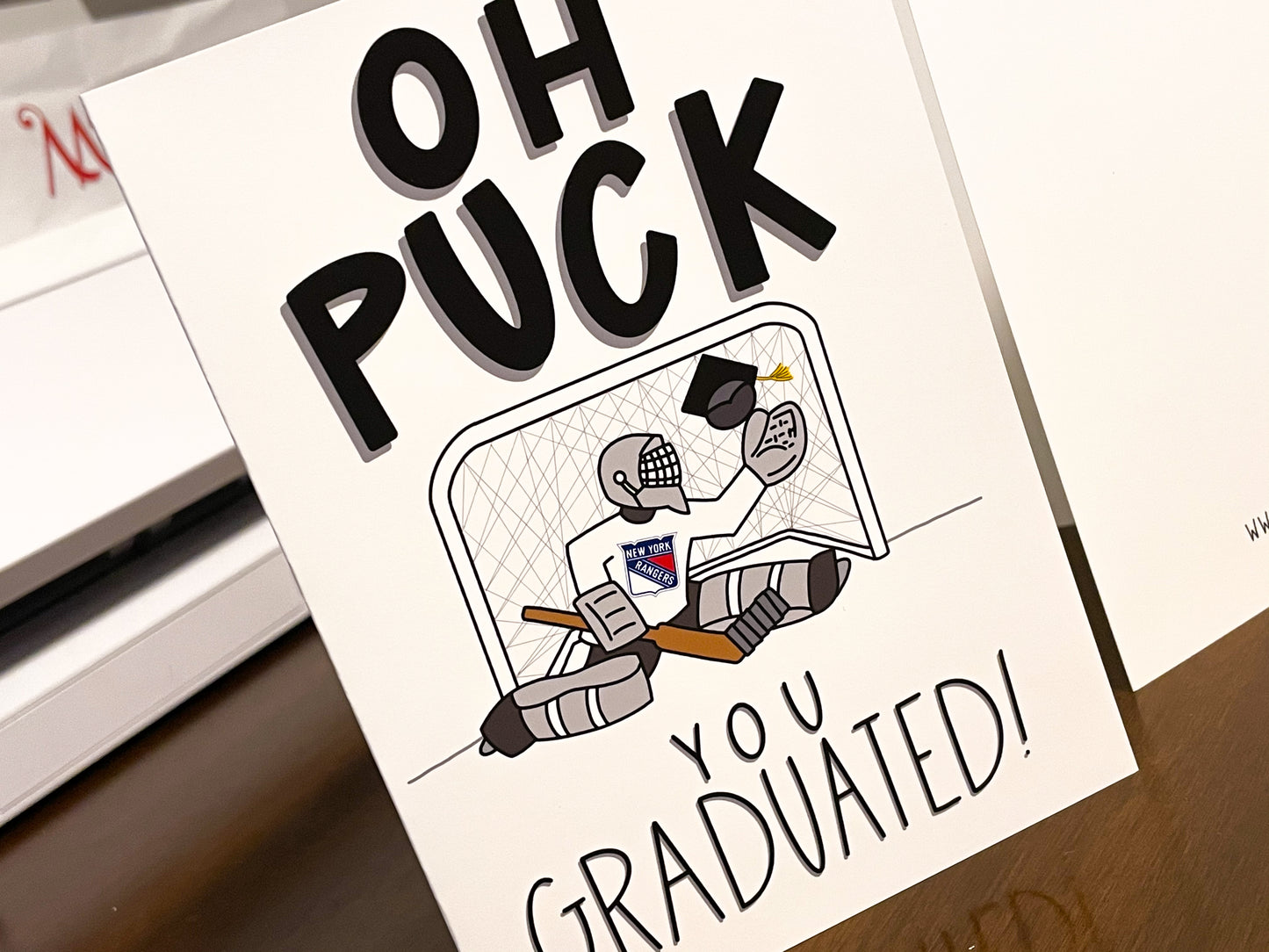 Oh Puck NHL Graduation Card