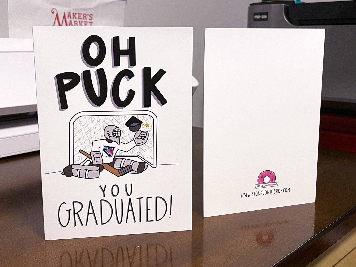 Oh Puck NHL Graduation Card