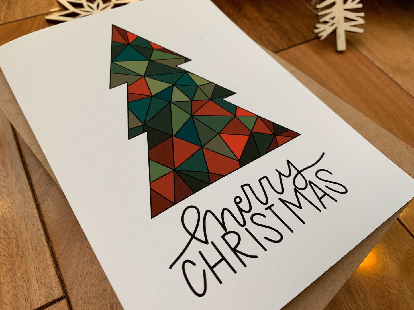 Geometric Christmas Tree Holiday Card by StoneDonut Design