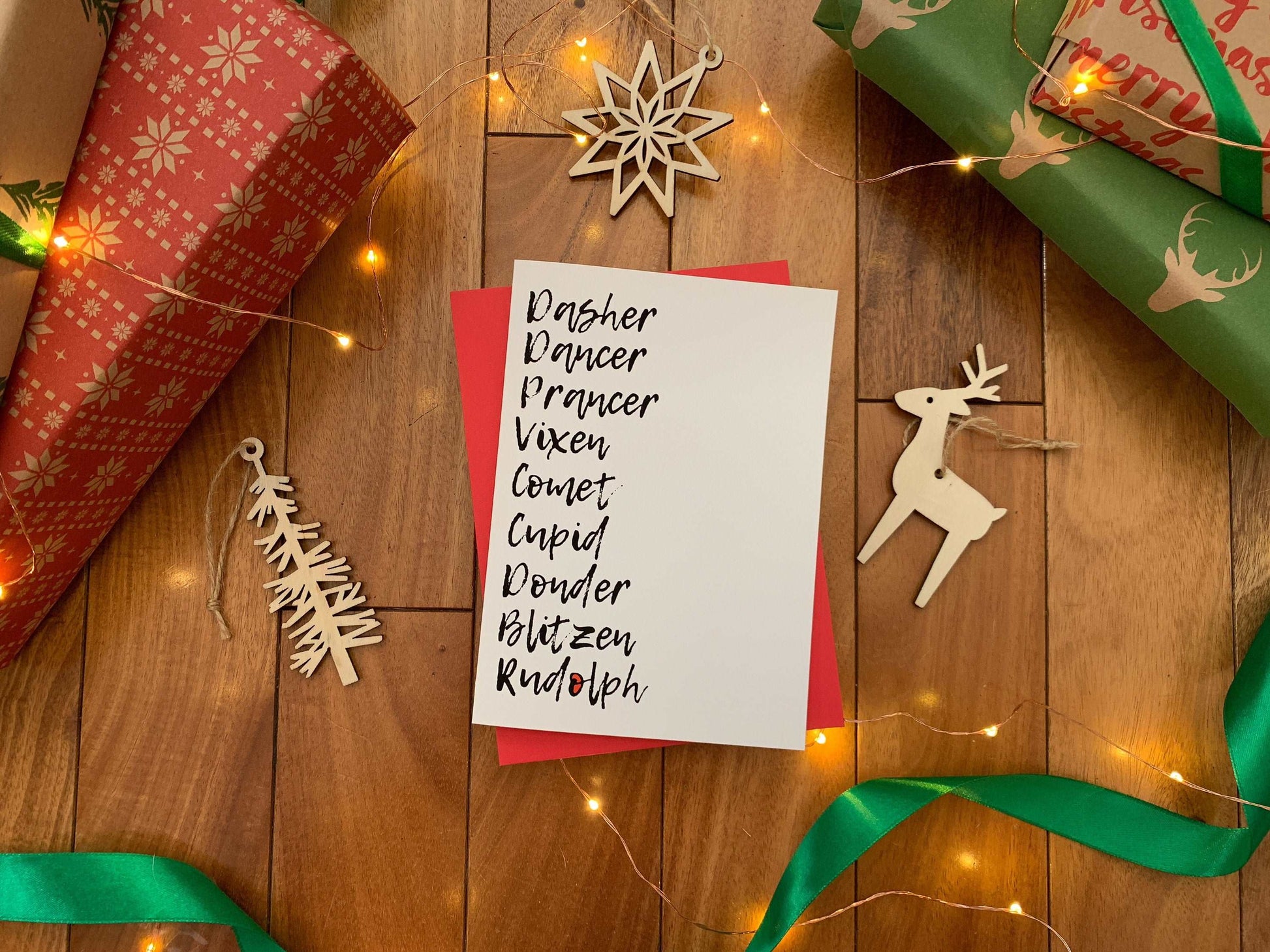 Fun Reindeer Holiday Handmade Greeting Card from StoneDonut Design