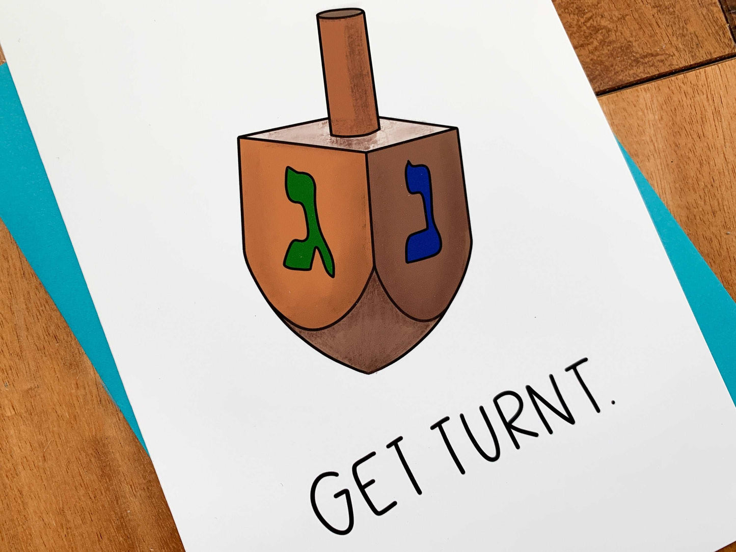 Get Turnt Funny Dreidel Hanukkah Card by StoneDonut Design
