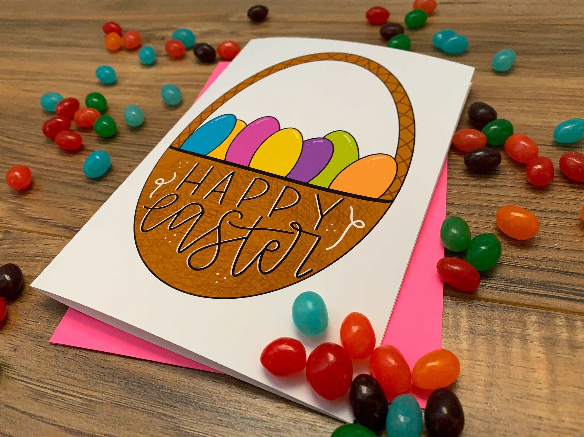 Cute Easter Basket Card Handmade by StoneDonut Design