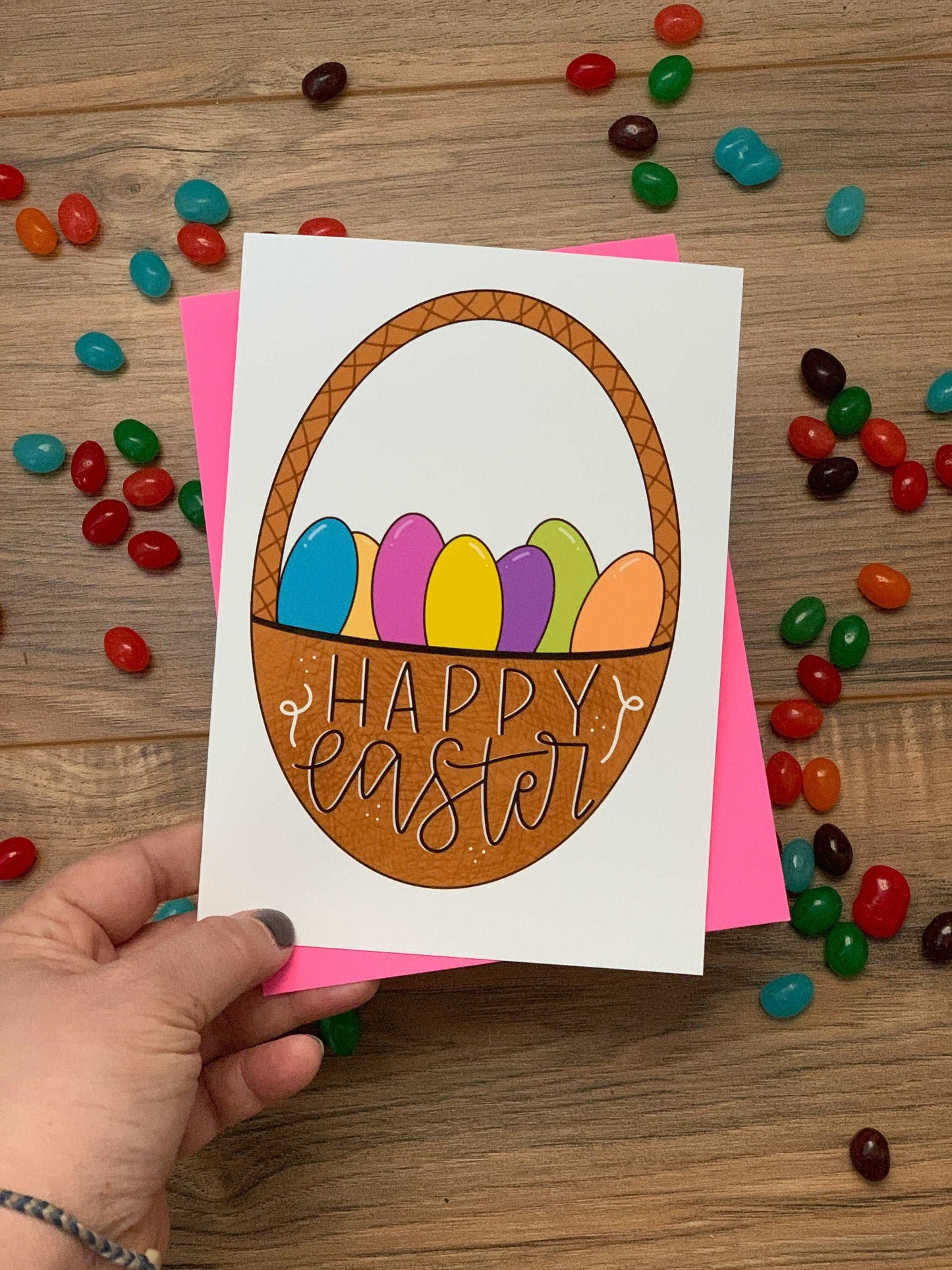 Cute Easter Basket Card Handmade by StoneDonut Design
