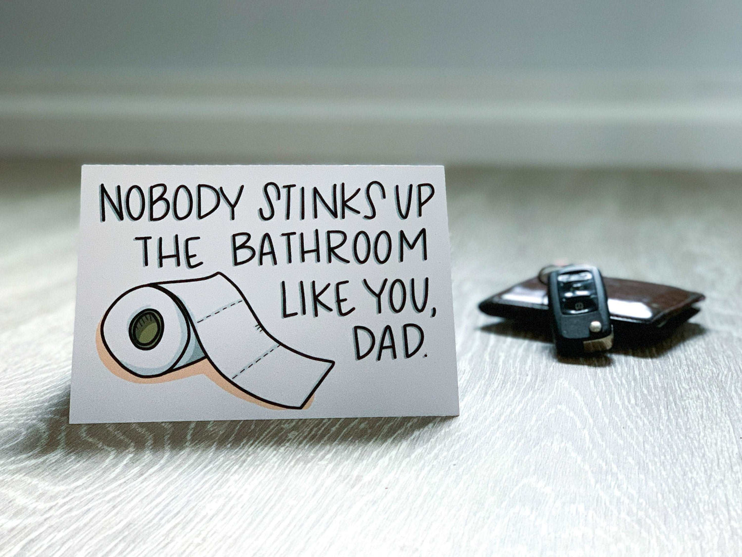 Funny Rude Father's Day Handmade Card by StoneDonut Design