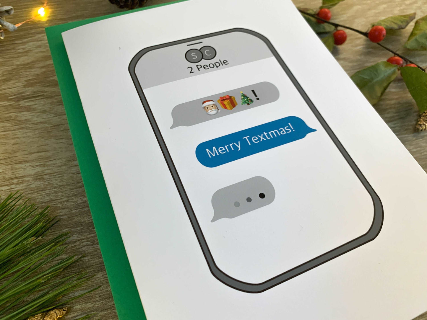 Funny Handmade Christmas Text Message Card by StoneDonut Design