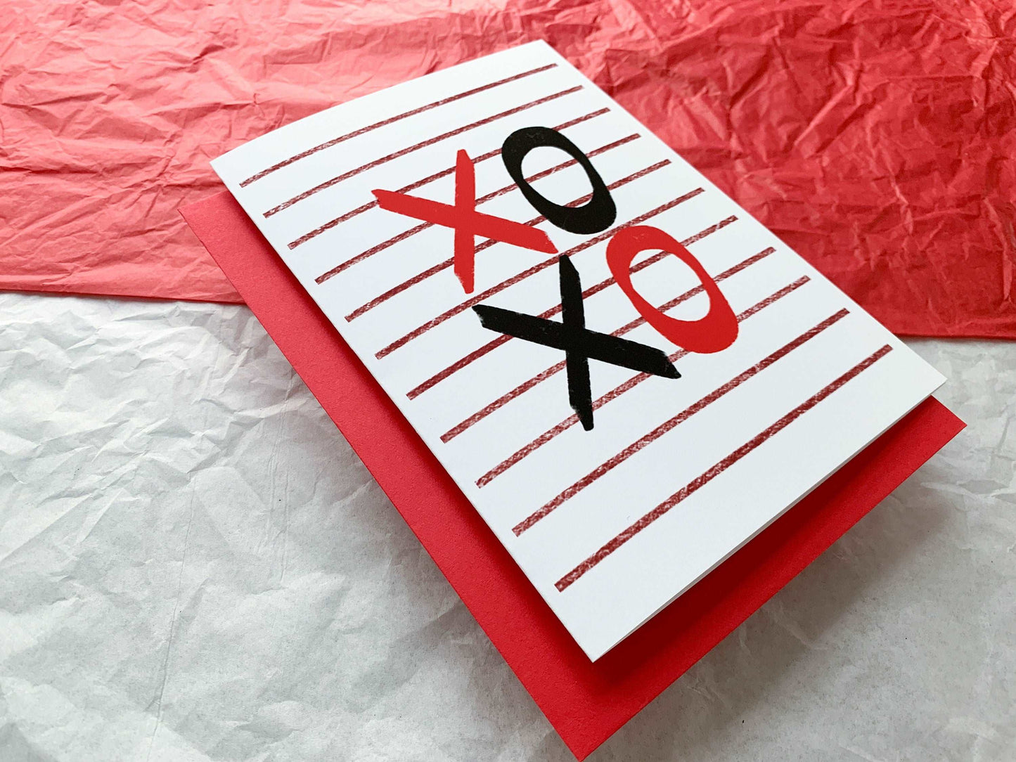 Bold XOXO Cute Valentine's Day Card by StoneDonut Design