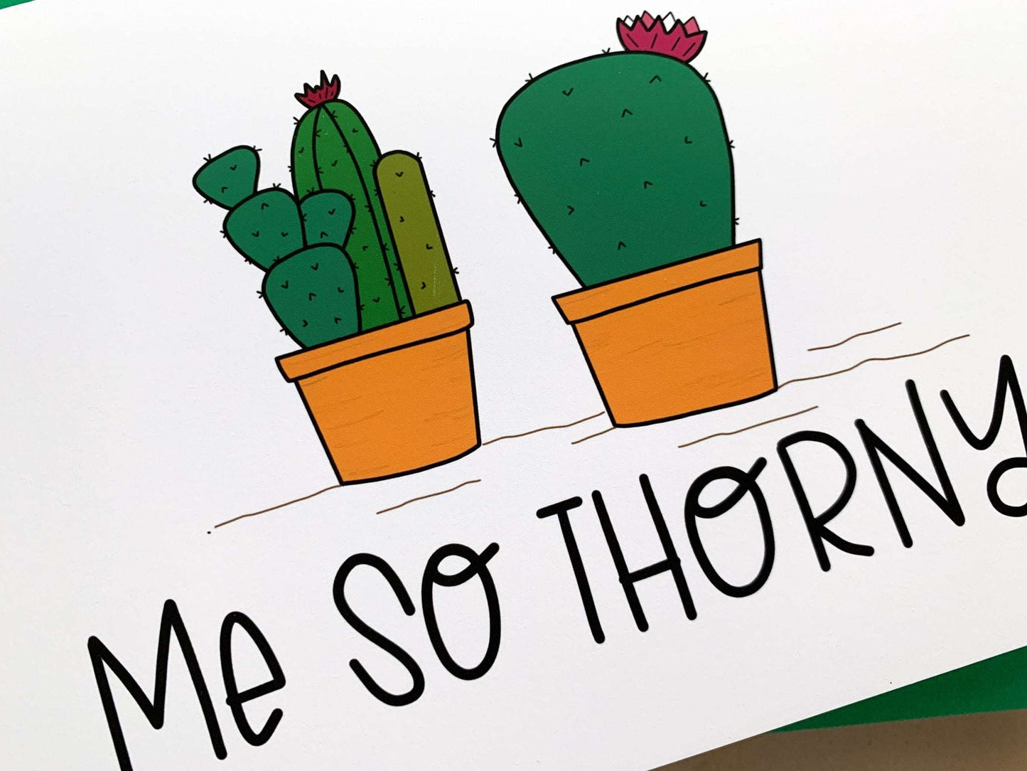 Funny Succulent Me So Thorny Handmade Card by StoneDonut Design