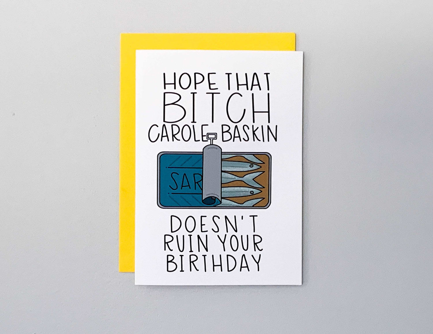 Carole Baskin Sardine Oil Tiger King Card by StoneDonut Design