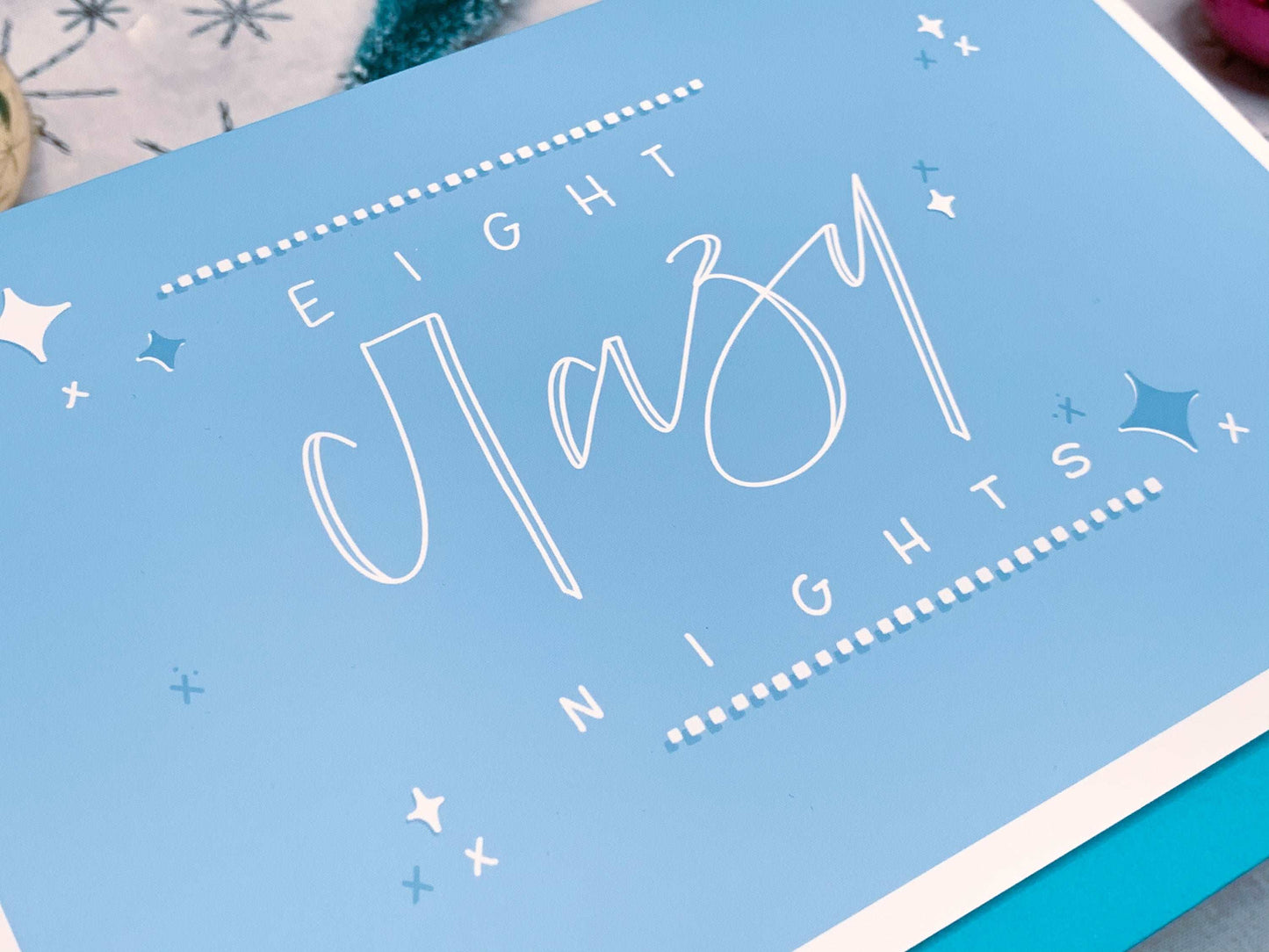 Eight Crazy Nights Hanukkah Card by StoneDonut Design