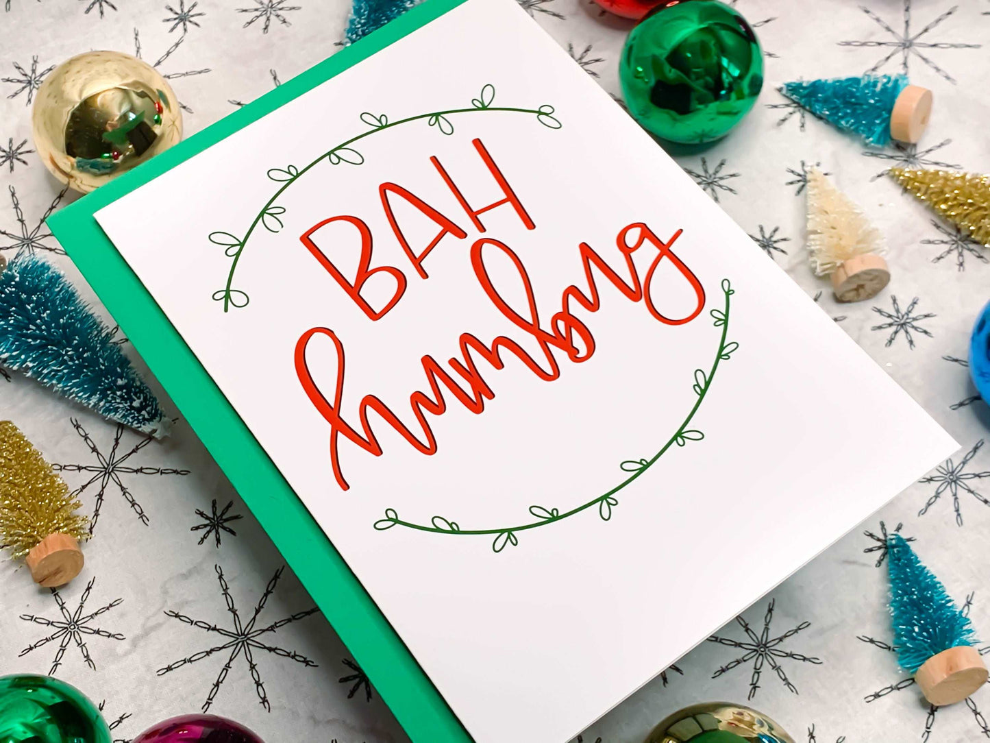Bah Humbug Funny Christmas Card by StoneDonut Design