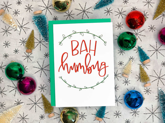 Bah Humbug Funny Christmas Card by StoneDonut Design