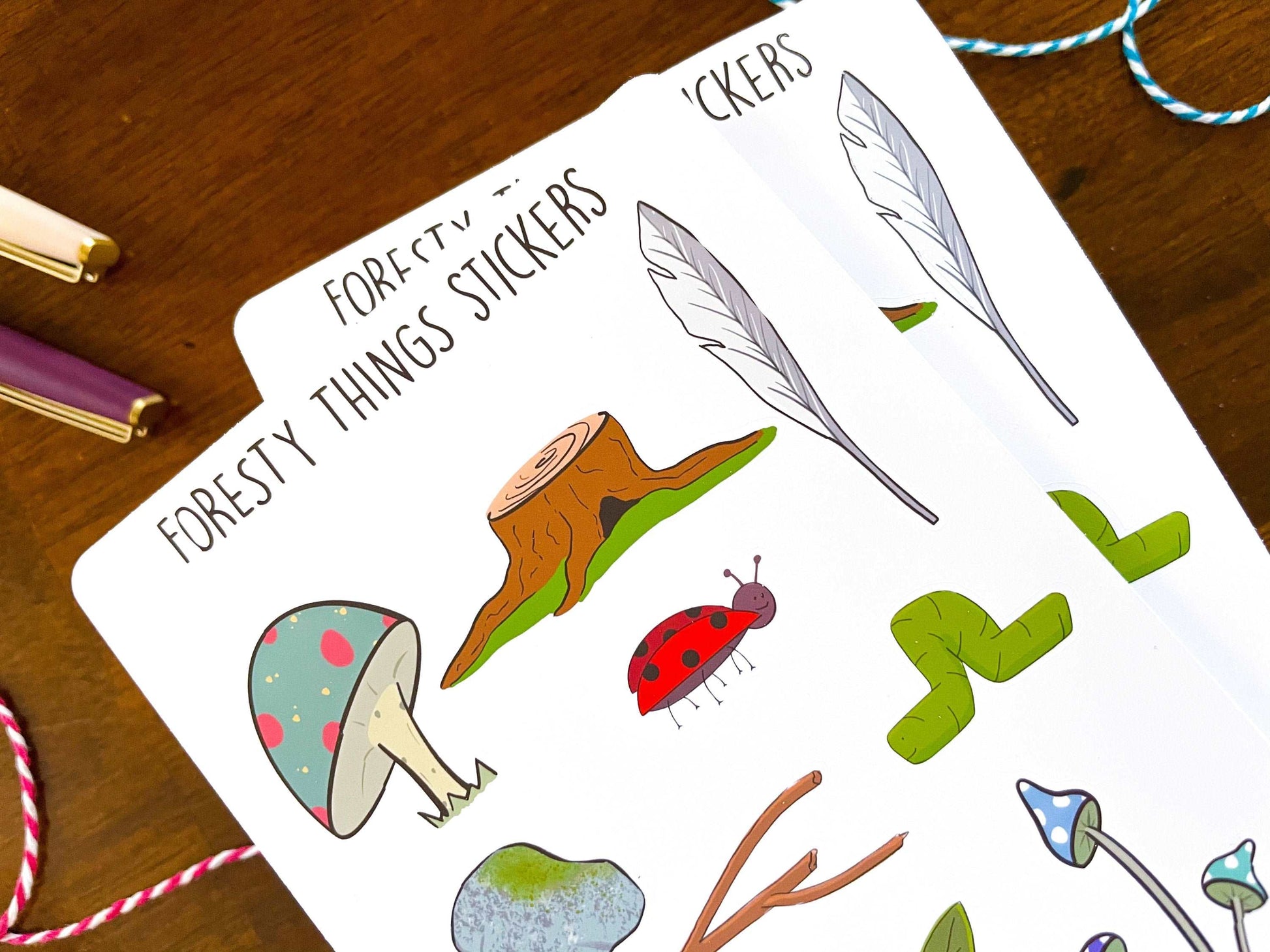 Foresty Things Woodsy Planner Sticker Sheet by StoneDonut Design