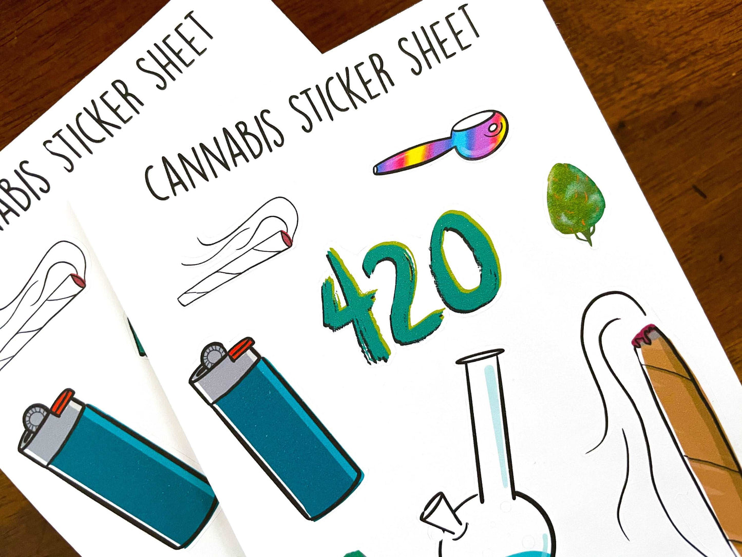 Cannabis Marijuana Journal Planner Sticker Sheet by StoneDonut Design
