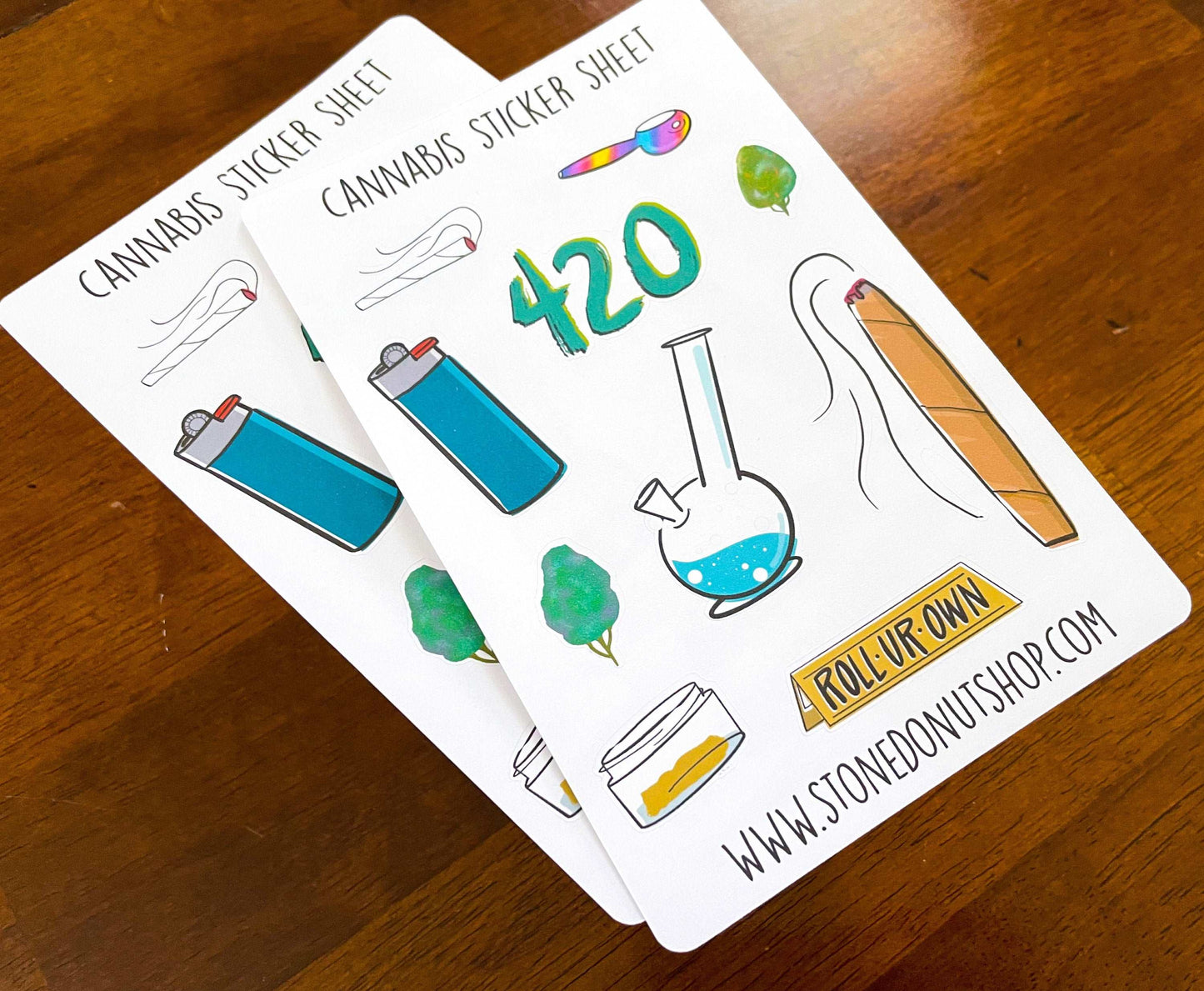 Cannabis Marijuana Journal Planner Sticker Sheet by StoneDonut Design