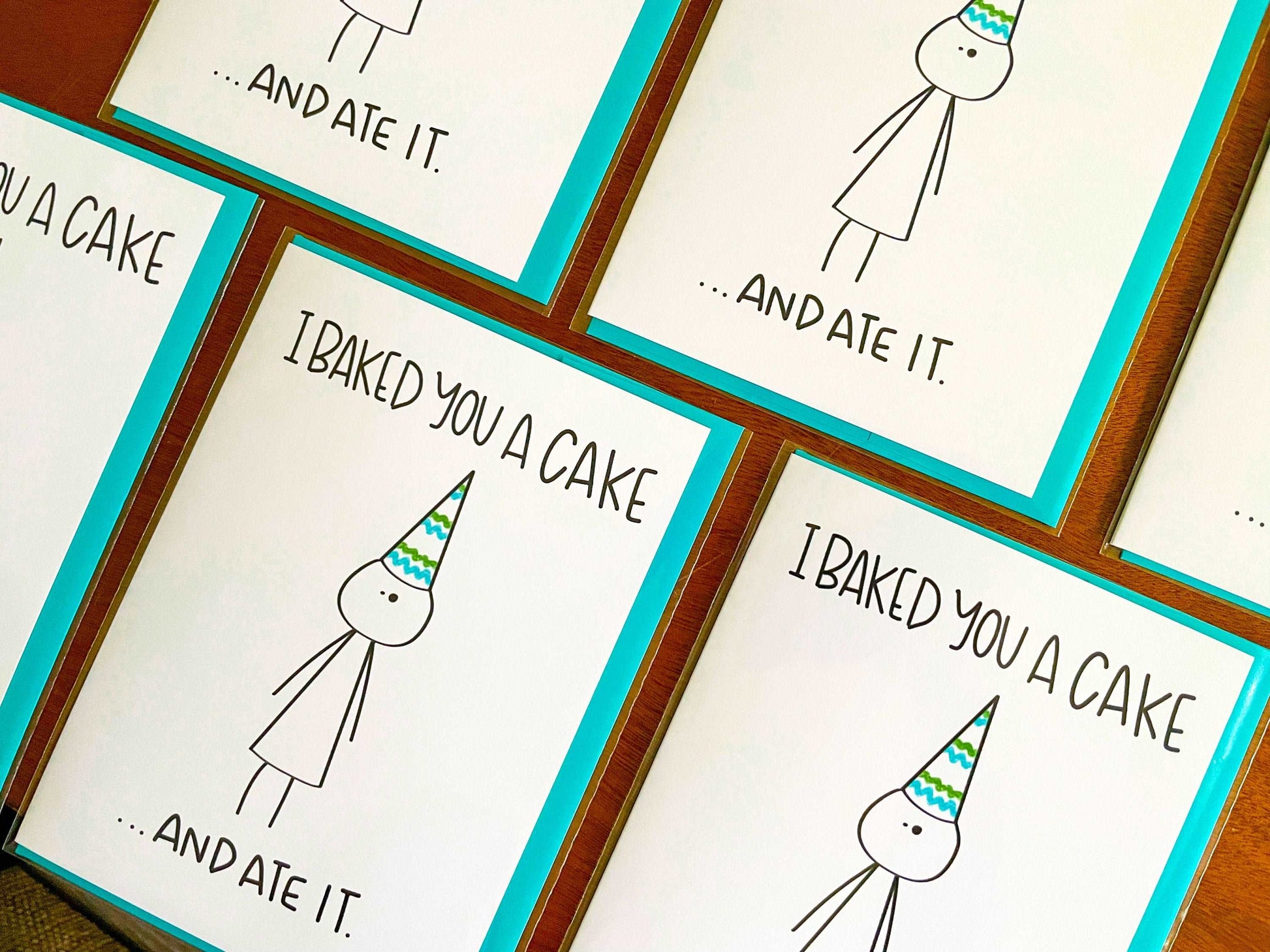 Baked You A Cake Funny Birthday Card by StoneDonut Design