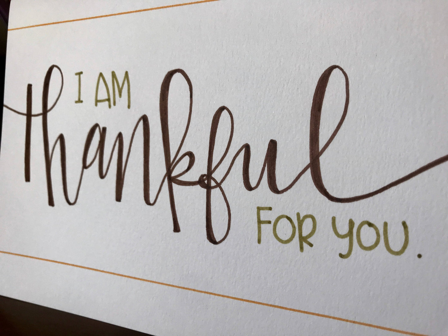 I Am Thankful For You Handmade Card by StoneDonut Design