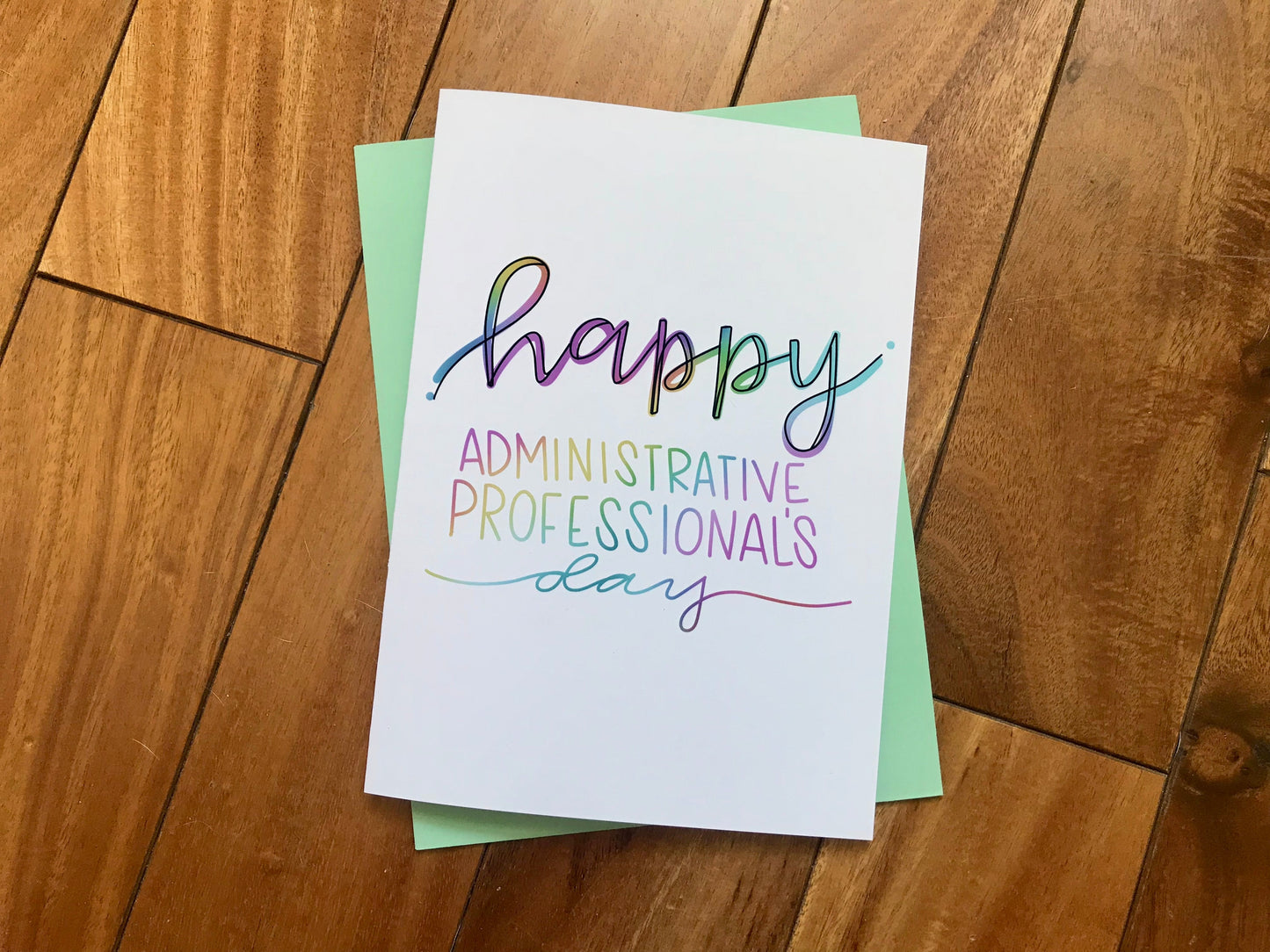 Happy Administrative Professionals Day Colorful Handmade Card by StoneDonut Design