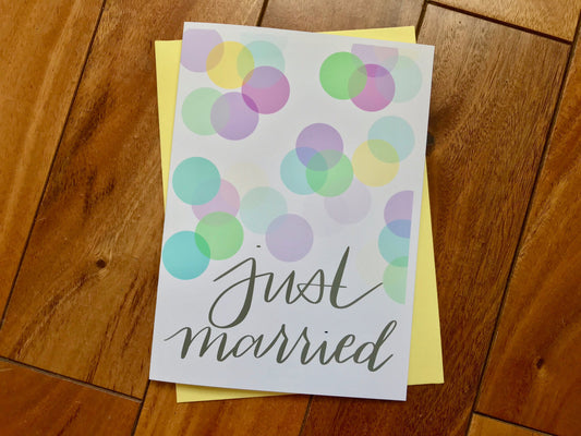 Just Married Card by StoneDonut Design