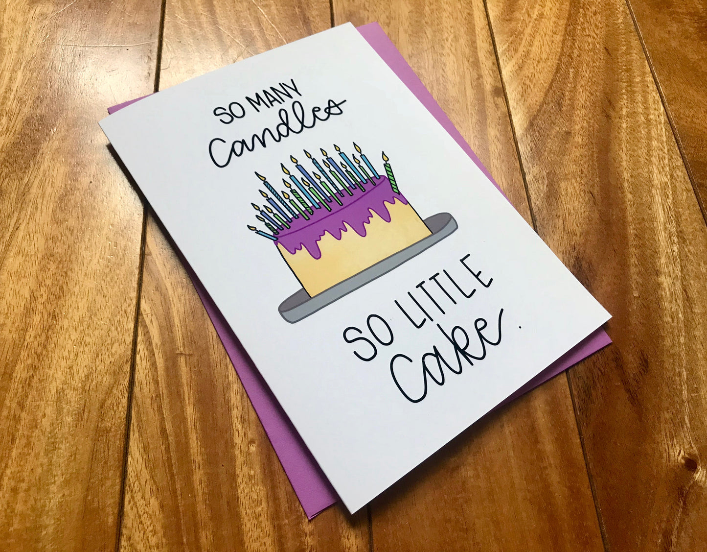 So Many Candles So Little Cake, Funny Birthday Card by StoneDonut Design