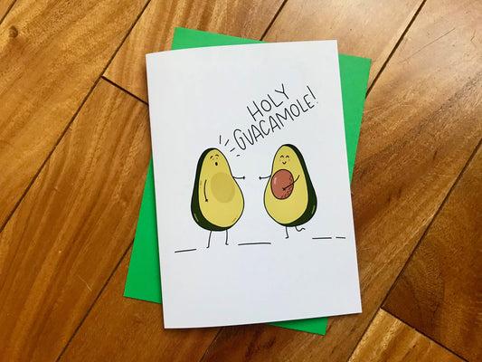 New Baby Pregnancy Handmade Card Holy Guacamole Avocado by StoneDonut Design