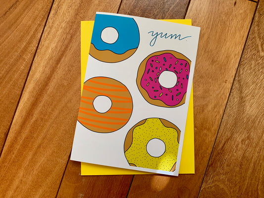 Yum. Donuts! Cute Note Card by StoneDonut Design