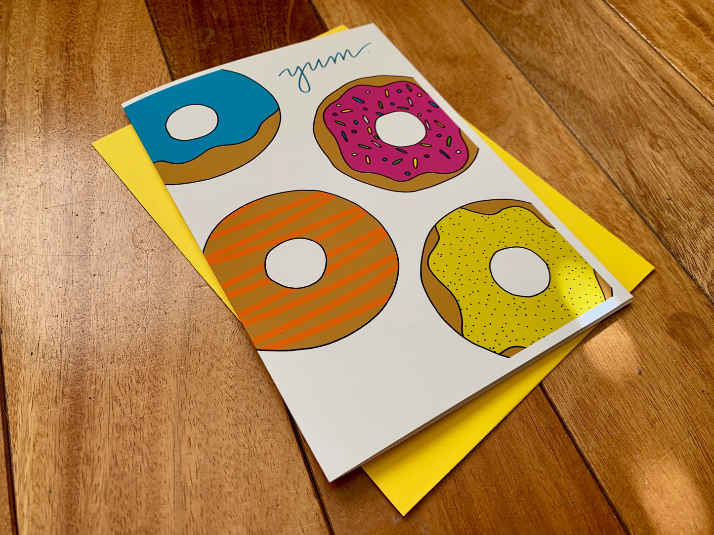 Yum. Donuts! Cute Note Card by StoneDonut Design