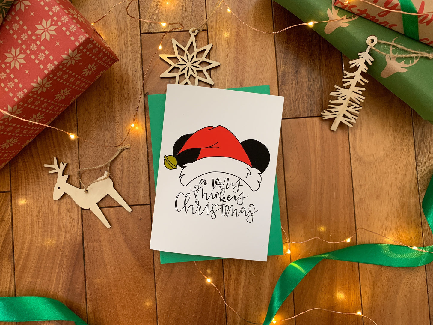 Handmade Disney A Very Mickey Christmas Holiday Card by StoneDonut Design