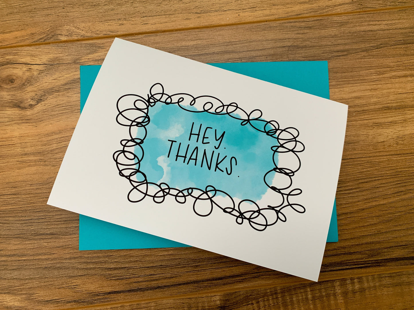 Hey Thanks Thank You Card BY StoneDonut Design