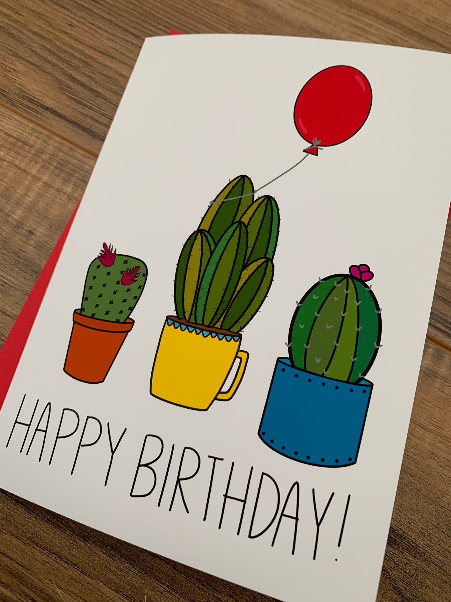 Handmade Succulent and Cactus Birthday Card by StoneDonut Design