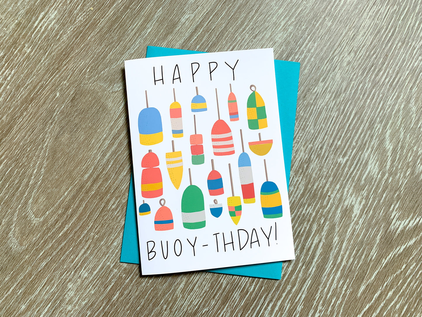 Handmade Boating Buoy Birthday Card by StoneDonut Design