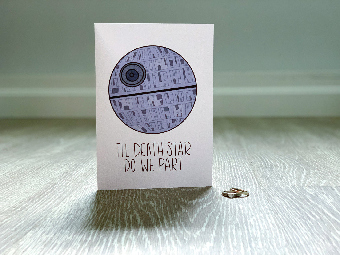 Handmade Star Wars Wedding Card for Bride or Groom Til Death Star Do We Part by StoneDonut Design