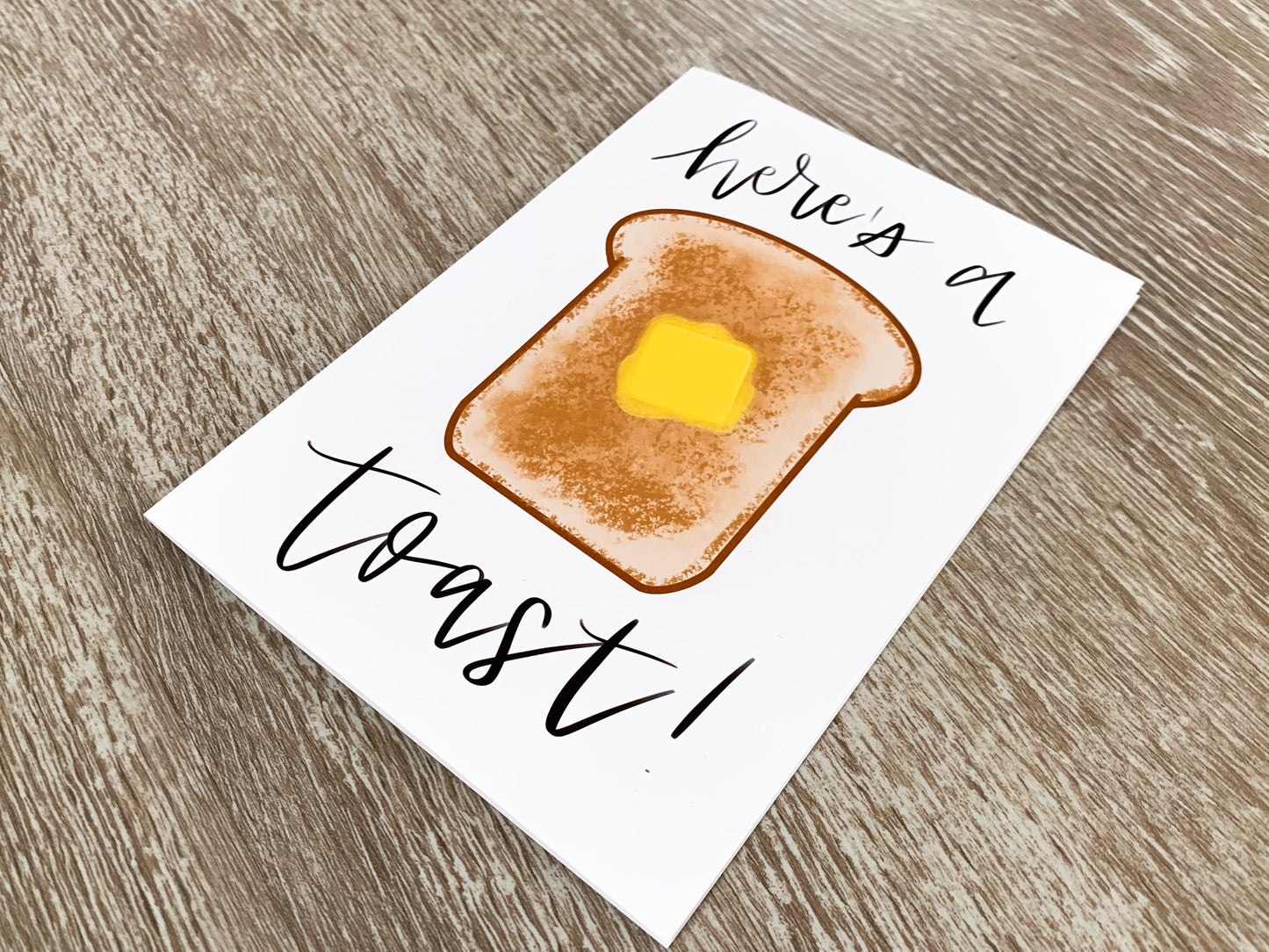 Here's a Toast Handmade Celebration Card Congrats by StoneDonut Design