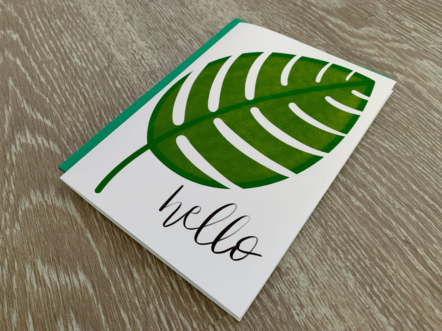 Monstera Leaf Handmade Note Card by StoneDonut Design