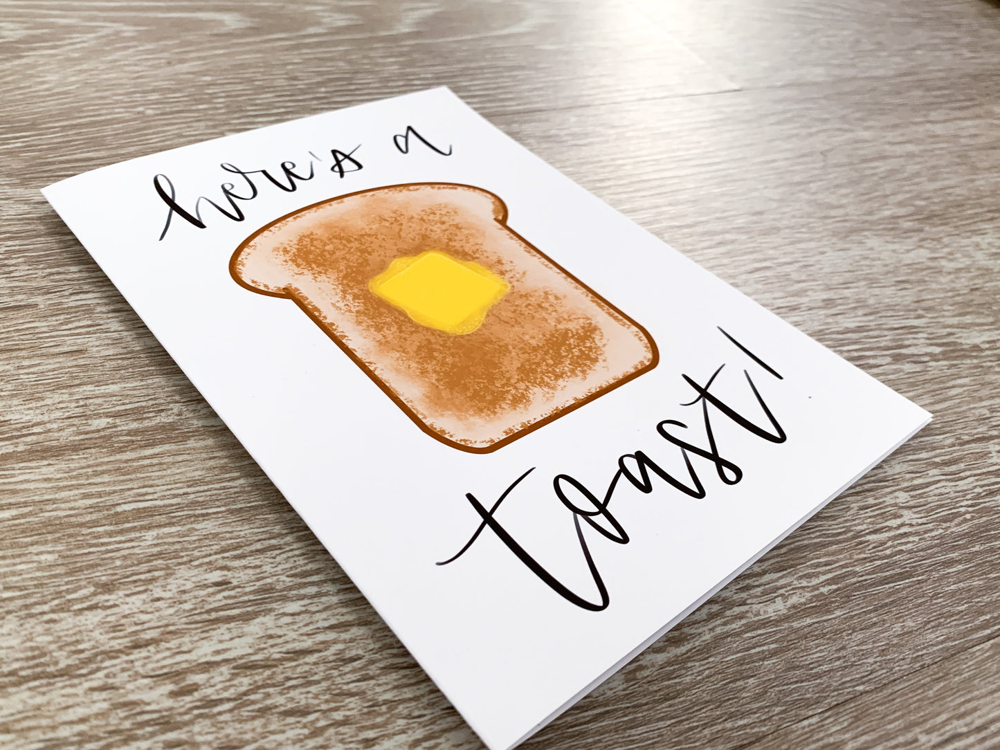 Here's a Toast Handmade Celebration Card Congrats by StoneDonut Design