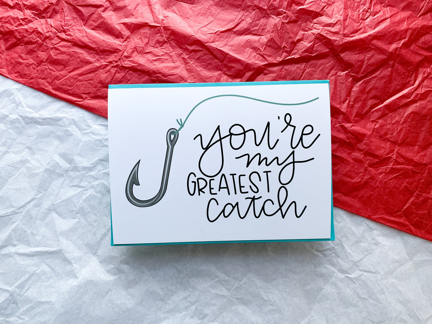 Greatest Catch Card Handmade Love Relationship Fisherman Card by StoneDonut Design