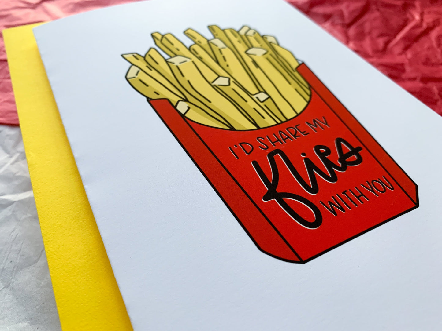 Share My Fries Funny Valentine Love Card by StoneDonut Design