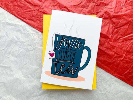 You're My Cup of Tea Handmade I Love You Card by StoneDonut Design