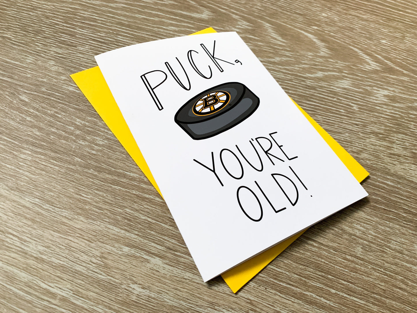 Puck You're Old Fun NHL Hockey Birthday Card by StoneDonut Design