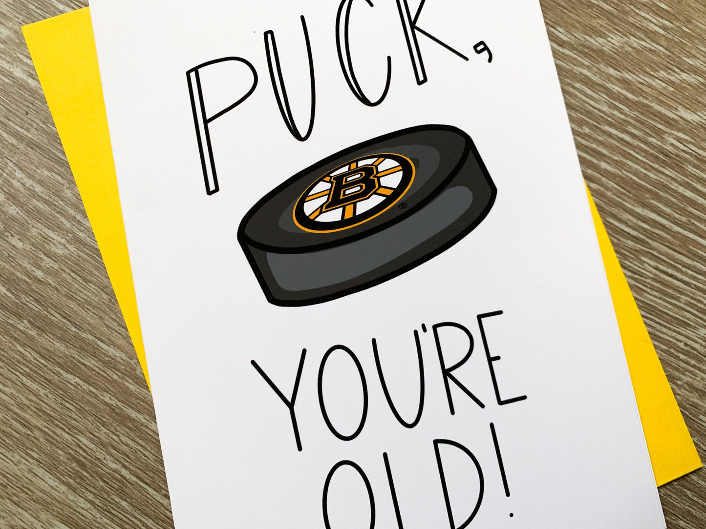 Puck You're Old Fun NHL Hockey Birthday Card by StoneDonut Design