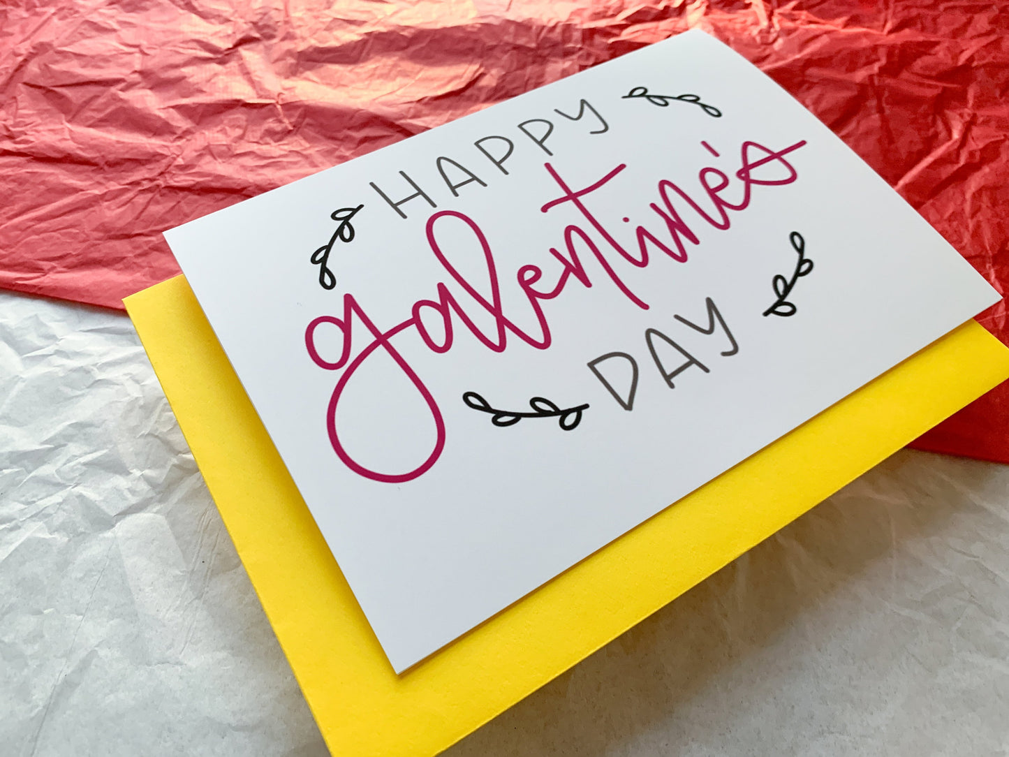 Happy Galentine's Day Handmade Valentine's Day Card by StoneDonut Design