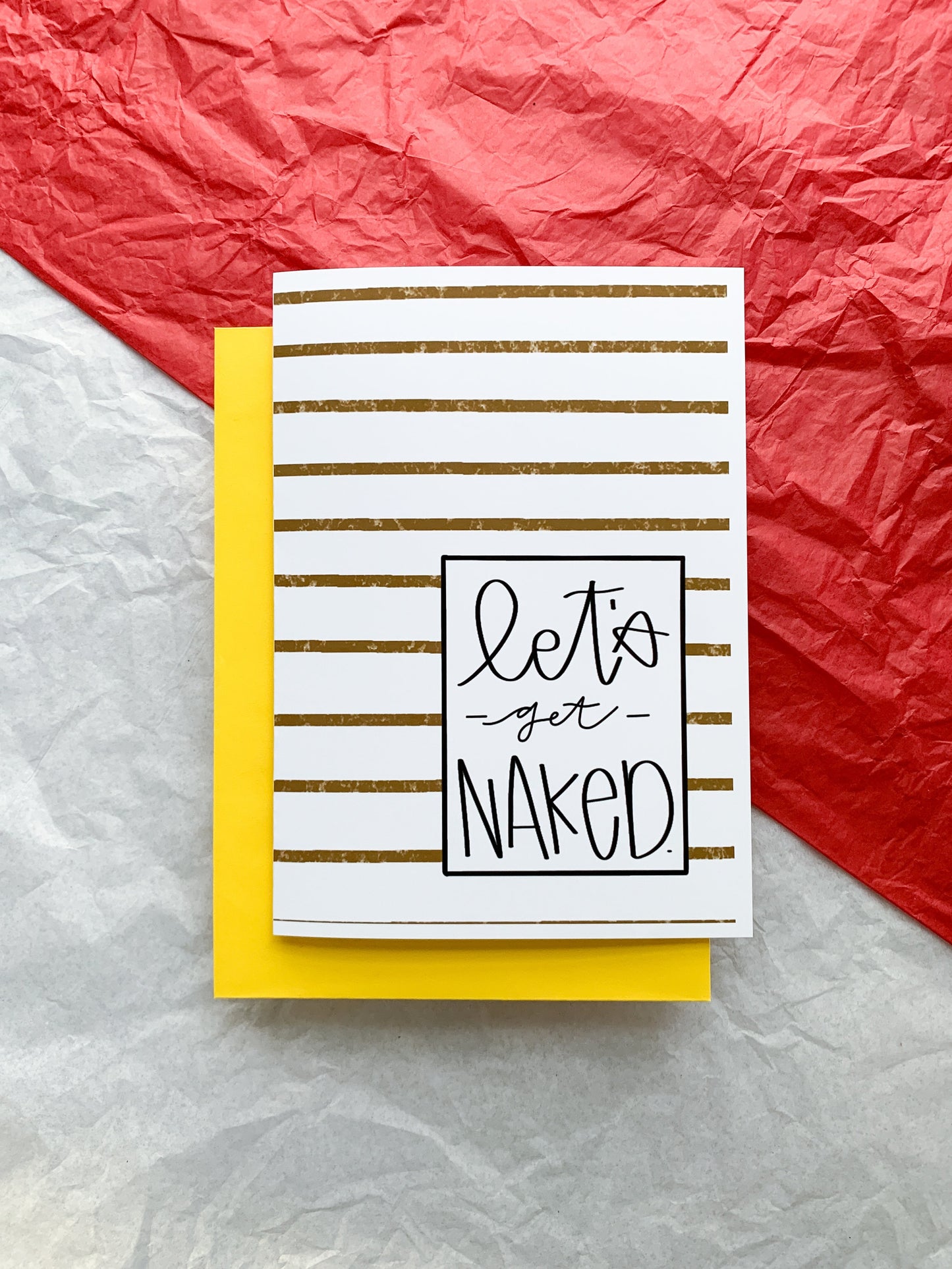 Let's Get Naked Sexy Handmade Valentine Card by StoneDonut Design