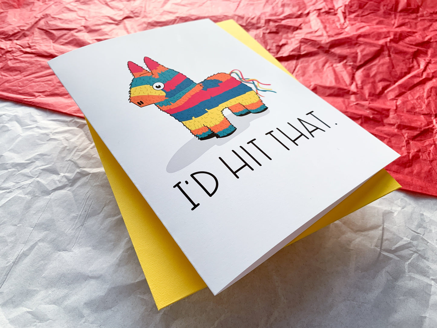 I'd Hit That Sexy Piñata Handmade Valentine Card by StoneDonut Design