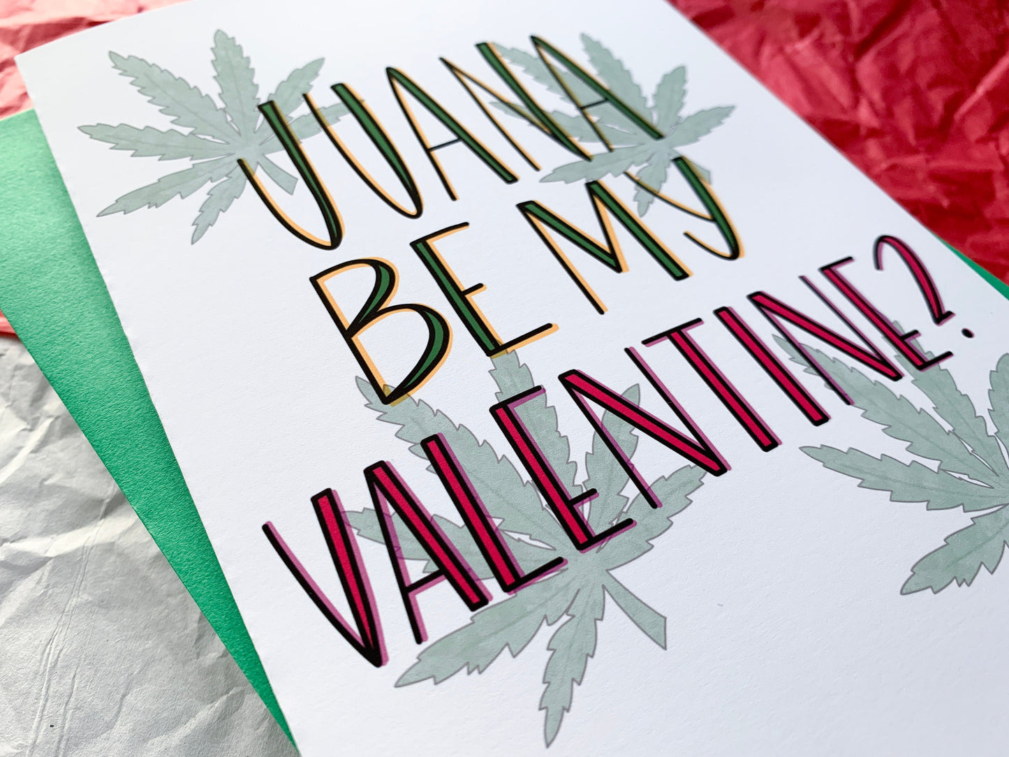 Wanna Be My Valentine Cannabis Card by StoneDonut Design