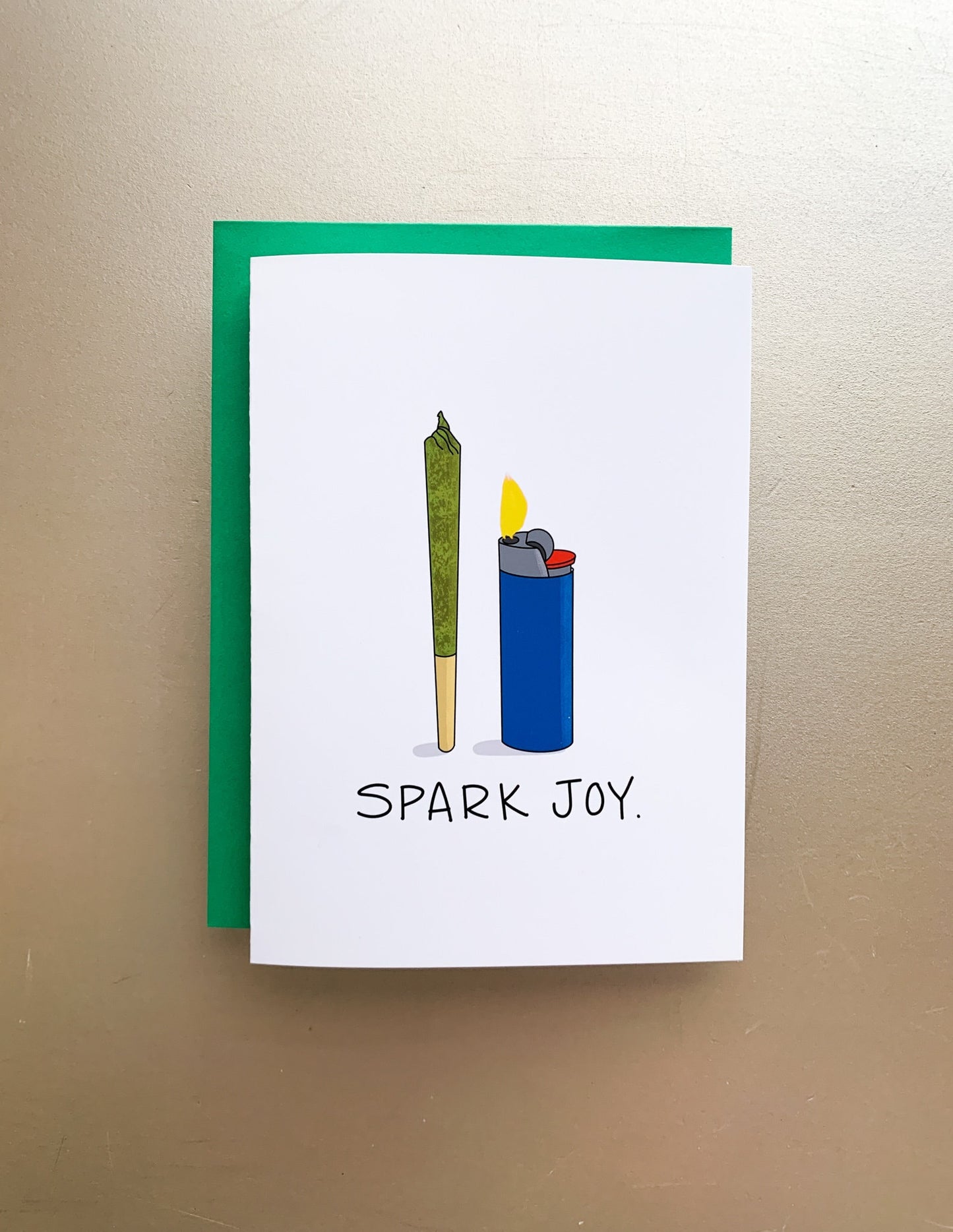 Spark Joy Marie Kondo KonMarie Handmade Cannabis Card by StoneDonut Design