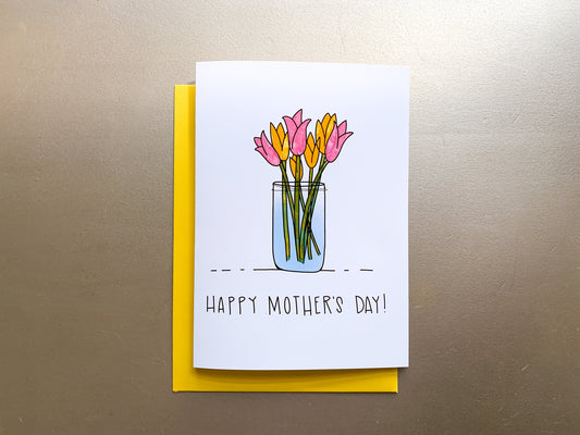 Mother's Day Tulips Handmade Card by StoneDonut Design
