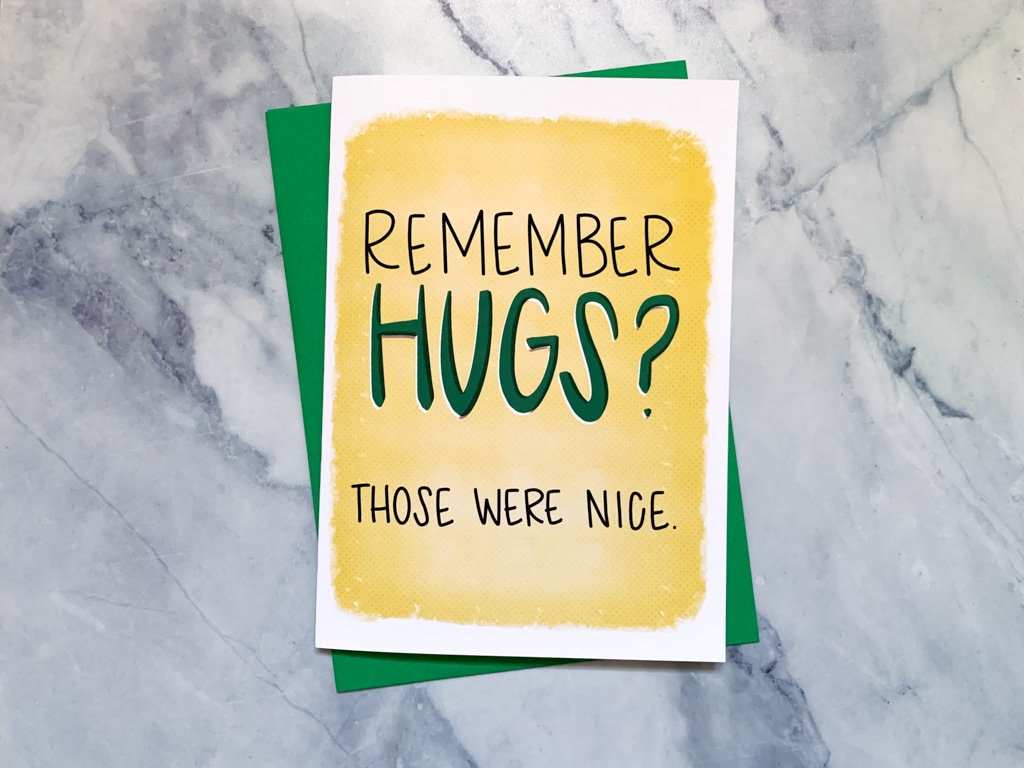 Remember Hugs I Miss You Quarantine Card by StoneDonut Design