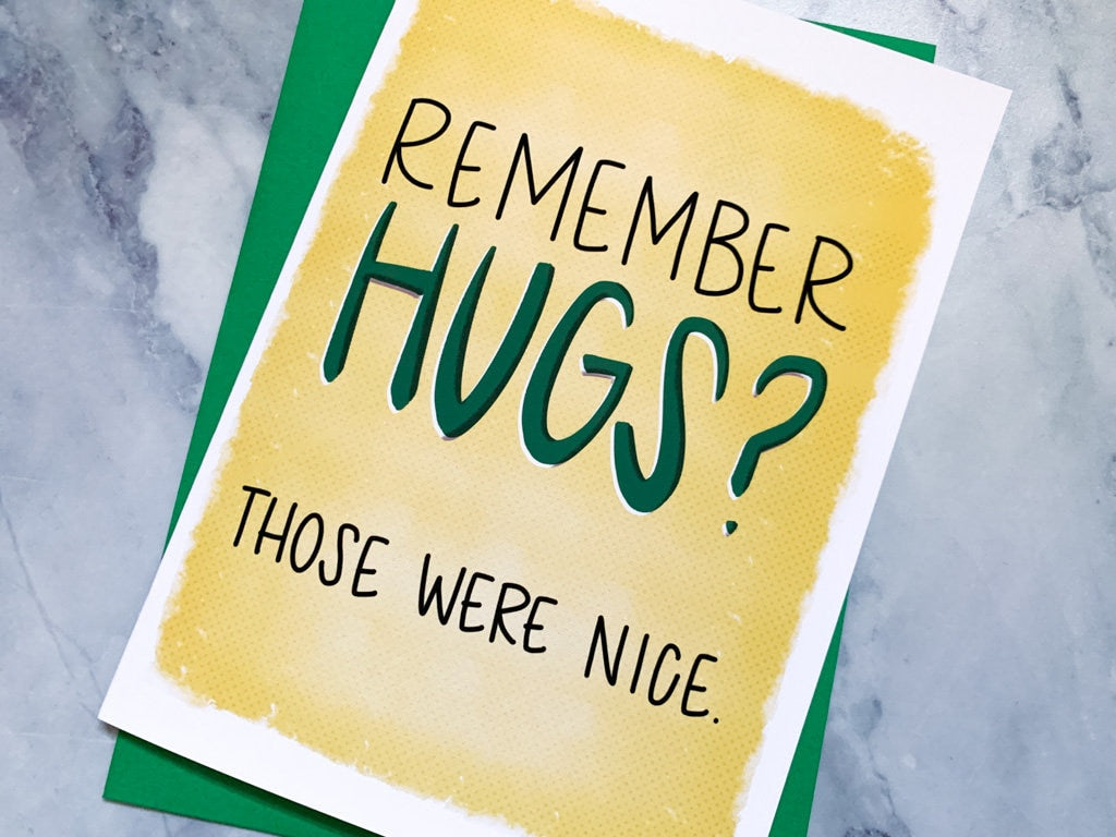 Remember Hugs I Miss You Quarantine Card by StoneDonut Design