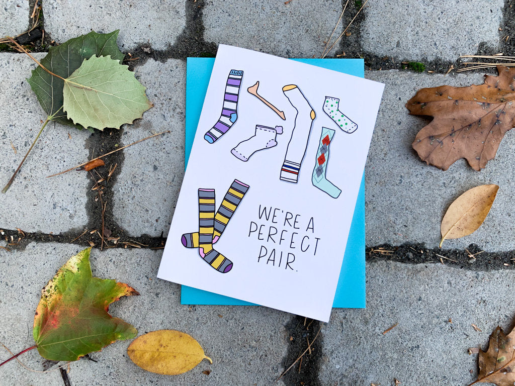 We're the Perfect Pair Funny Relationship card by StoneDonut Design