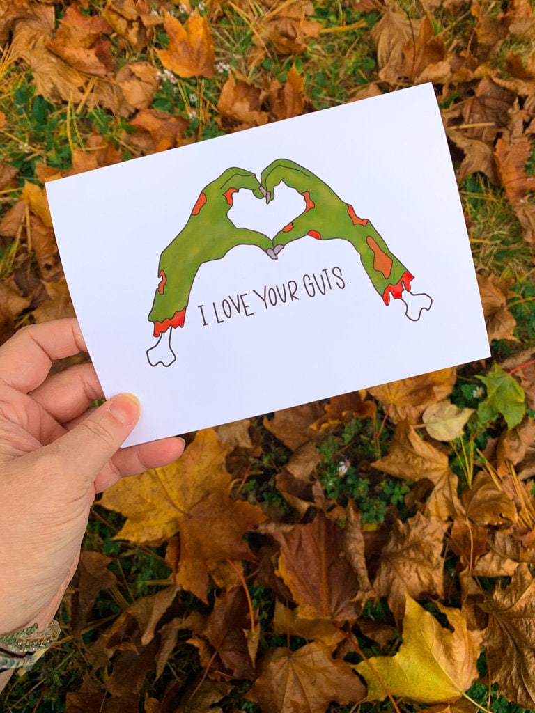 Zombie I Love Your Guts Card by StoneDonut Design